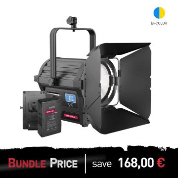 RAYZR 7 300B Bi-Color 7" LED Fresnel light +NHV-VM285 285Wh 29,6V V-Mount Battery+V-Mount Battery Plate Bundle